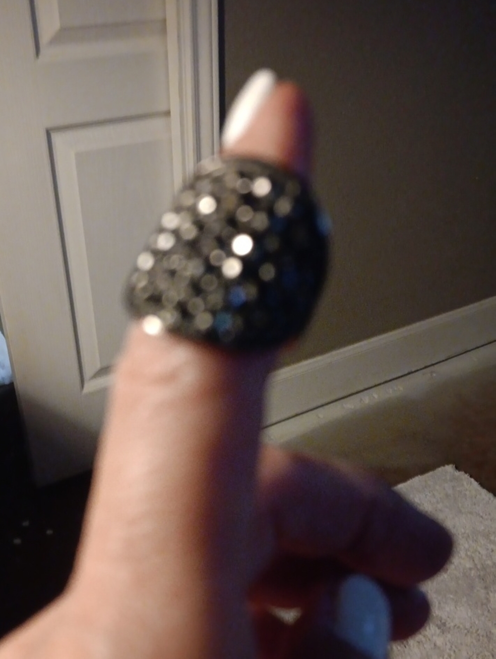 Silver Raw Diamonds Cluster Ring Size 7